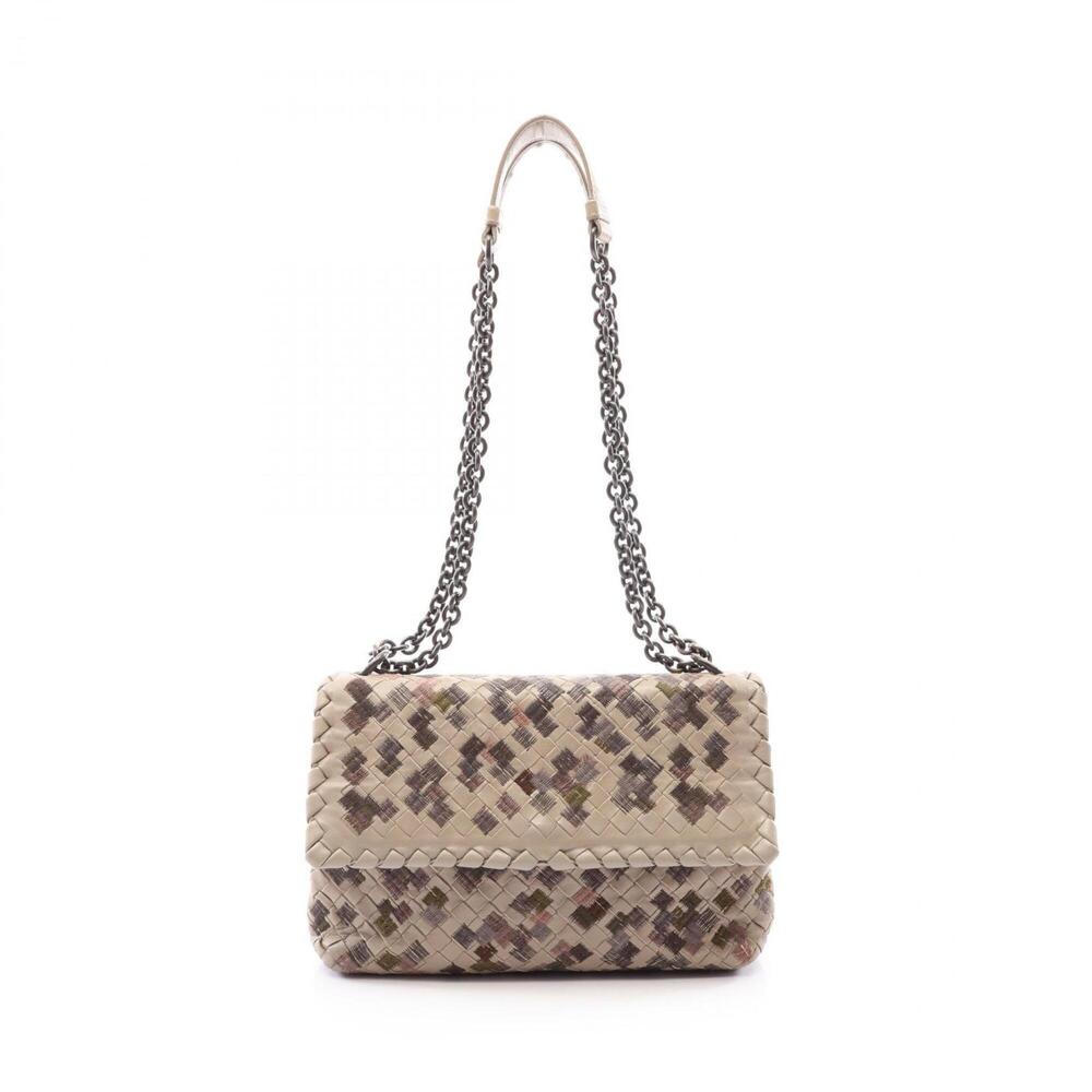 Bottega Veneta Small Olympia Shoulder Bag/Handbag, Leather, Women's, Gray/Mul...
